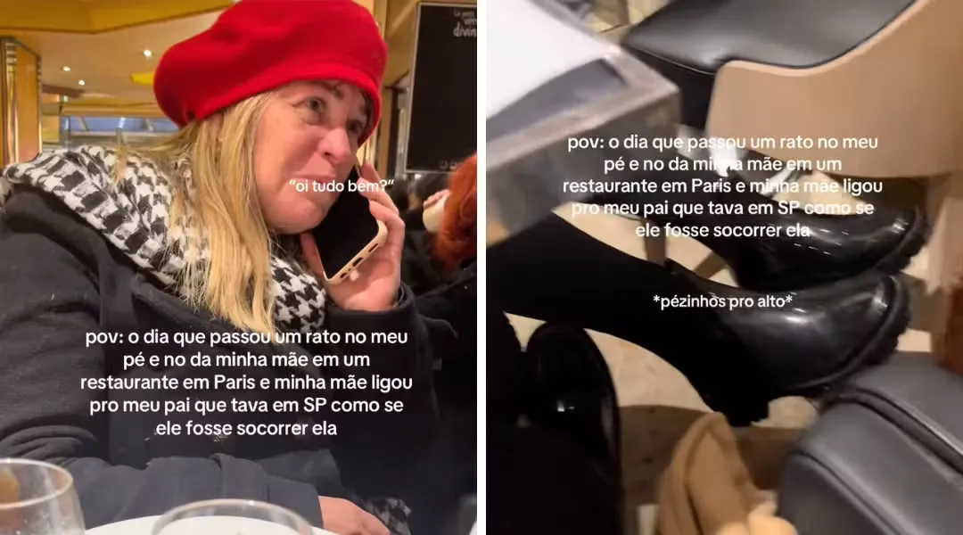 Reação hilária de mãe ao encontrar rato em restaurante de Paris conquista a web
